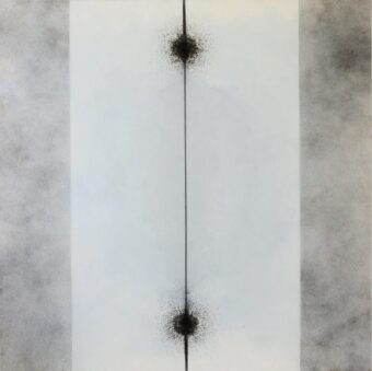 Gravitational Attraction Abstract magnetic field composition with iron filings gathering around a vertical central axis